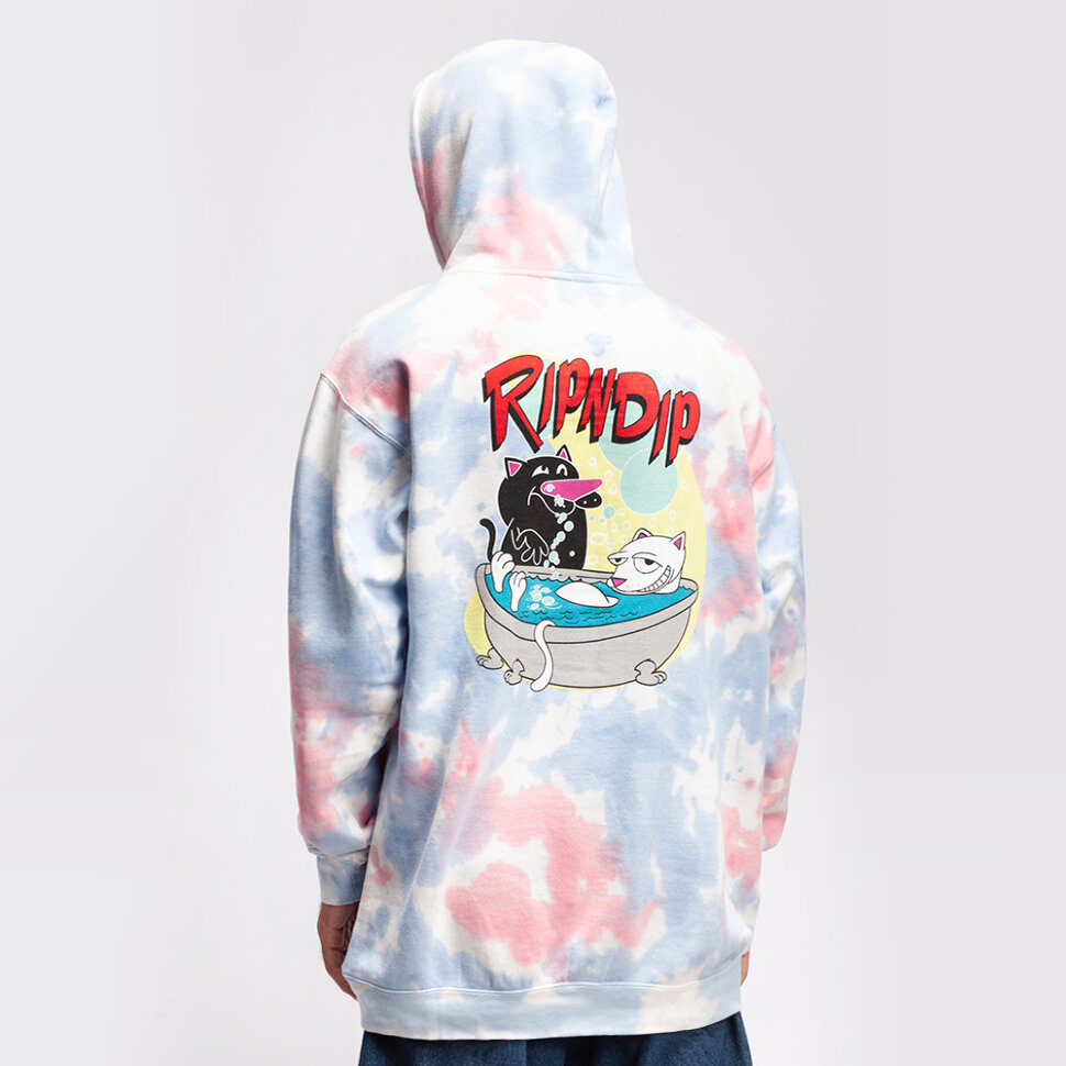 фото Толстовка ripndip bath time hoodie pink tie dye 2021