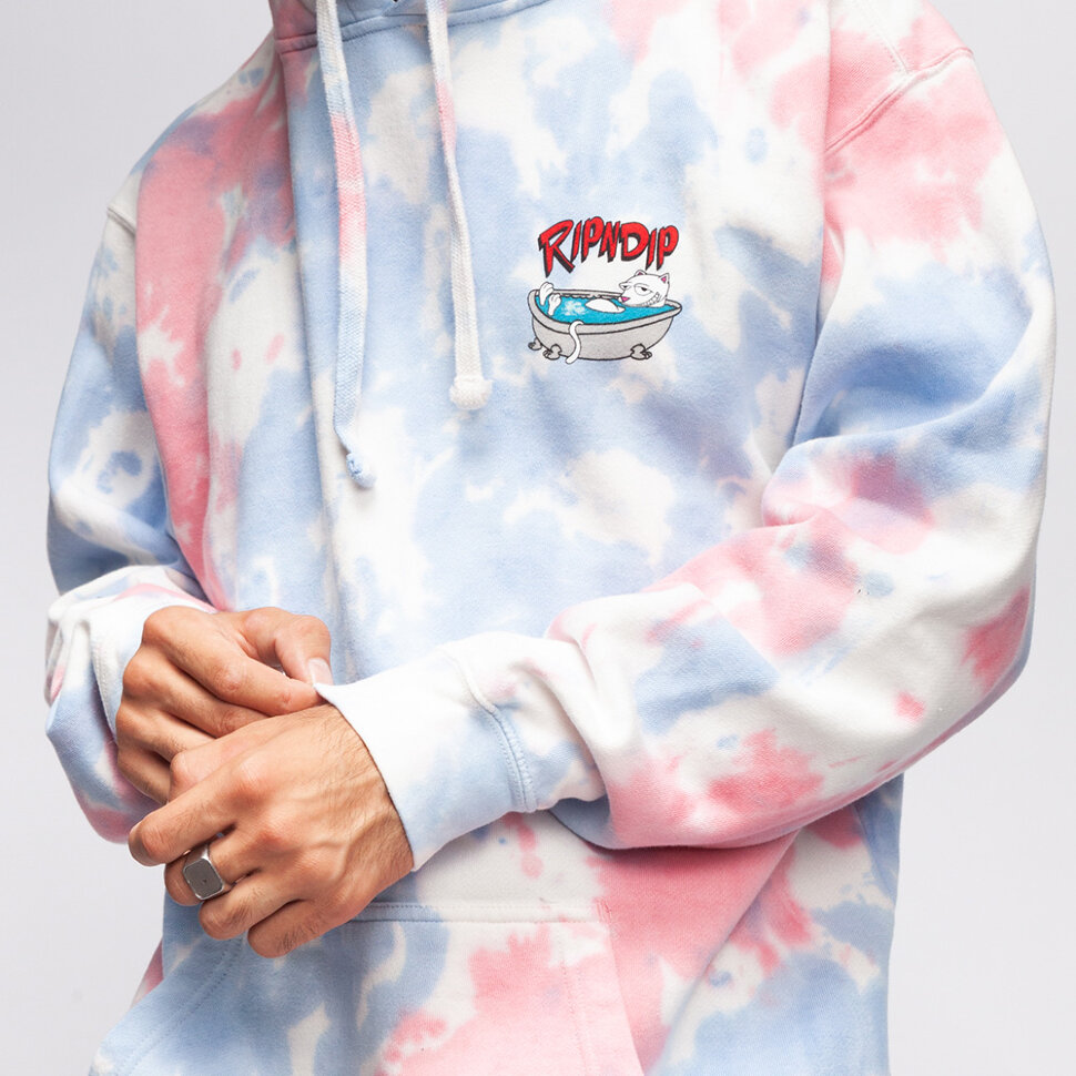 фото Толстовка ripndip bath time hoodie pink tie dye 2021