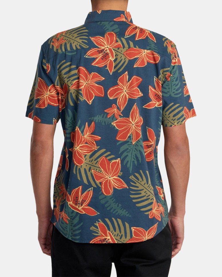 Рубашка RVCA Wild Hibiscus Ss Duck Blue фото 2