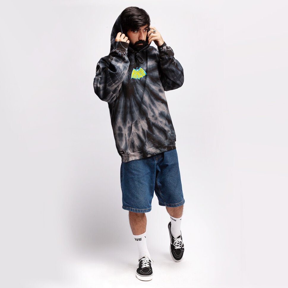 фото Толстовка ripndip catman hoodie black spiral tie dye 2021