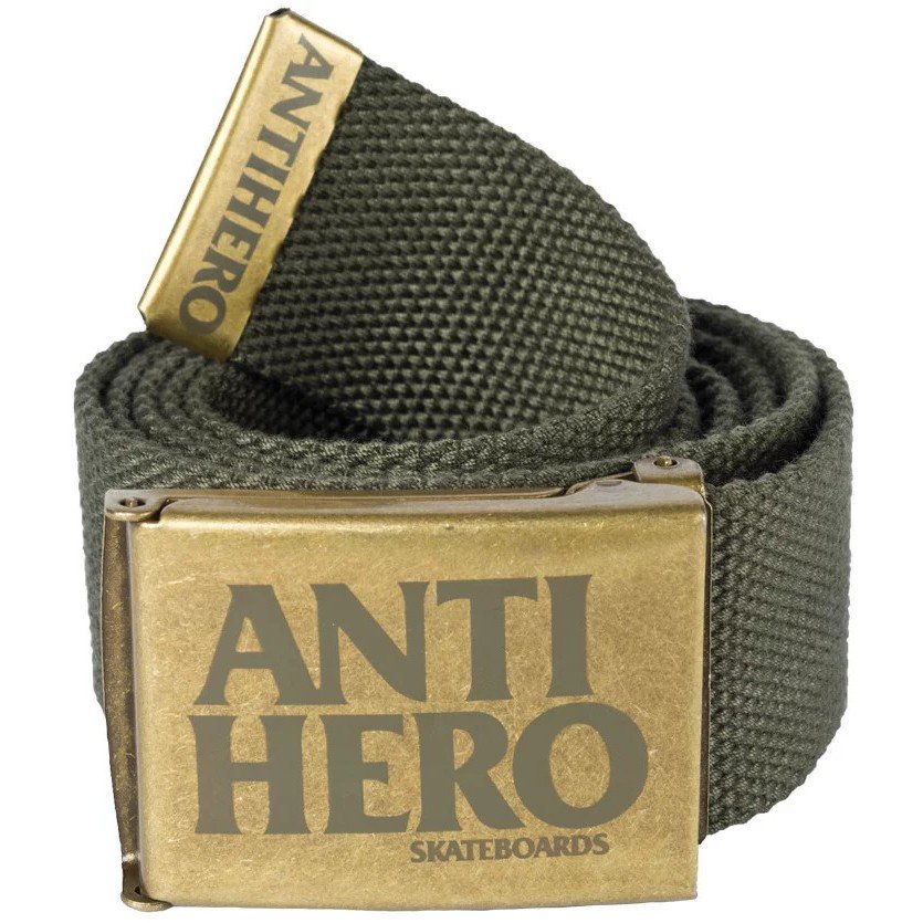 фото Ремень anti-hero belt blk hero web bras/agrn