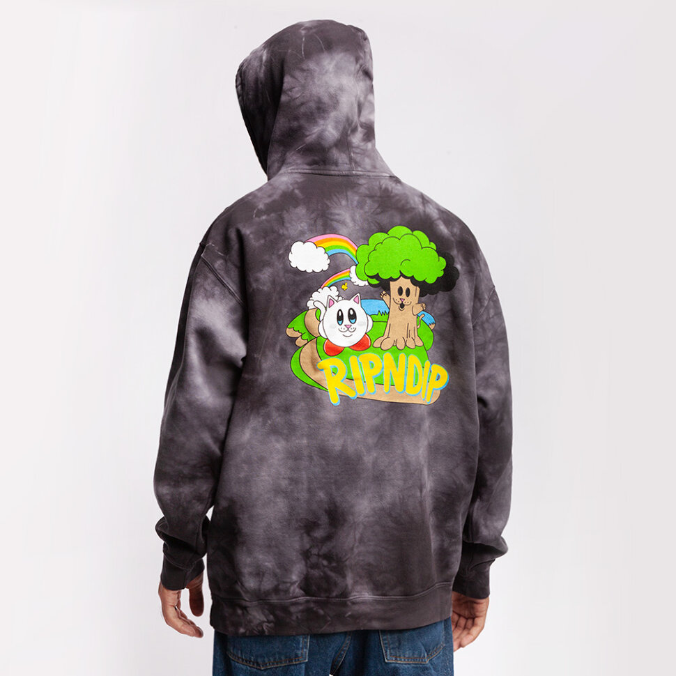 фото Толстовка ripndip nermby hoodie black lightning wash 2021