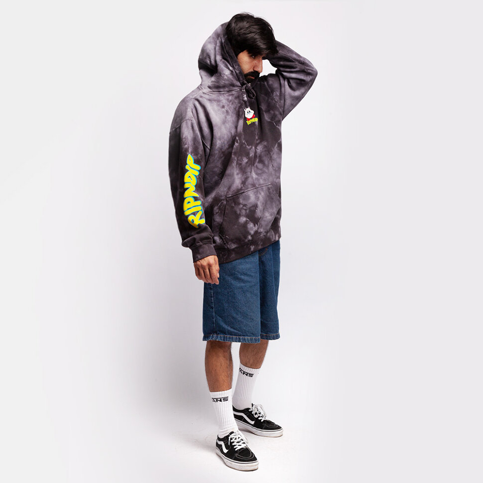 фото Толстовка ripndip nermby hoodie black lightning wash 2021