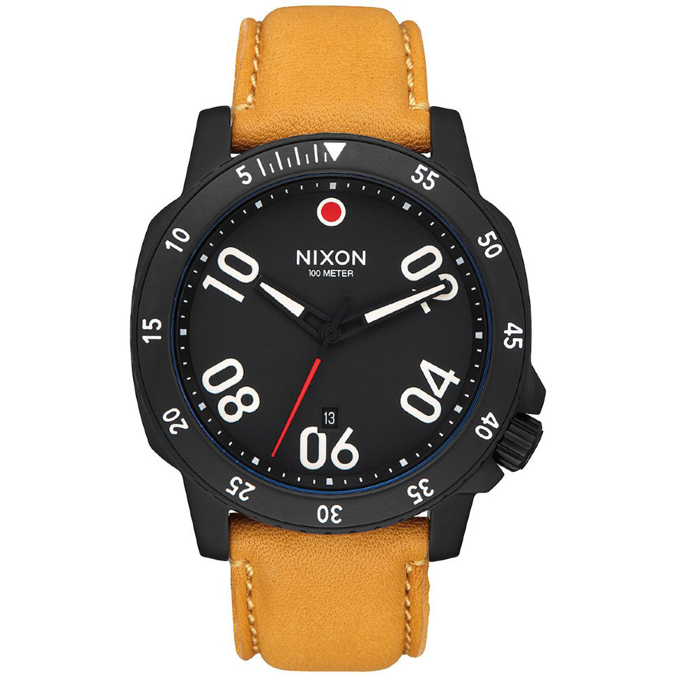 

Часы NIXON Ranger Leather A/S All Black/Goldenrod, Ranger Leather