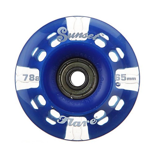 Колеса для лонгборда SUNSET SKATEBOARDS Long Board Wheel With Abec9 SS Blue 65 mm, фото 2