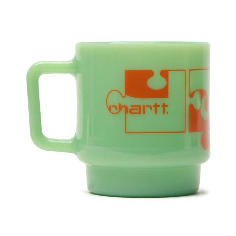 Кружка CARHARTT WIP Assemble Glass Mug Jade/Carhartt Orange 4064958712848, размер O/S