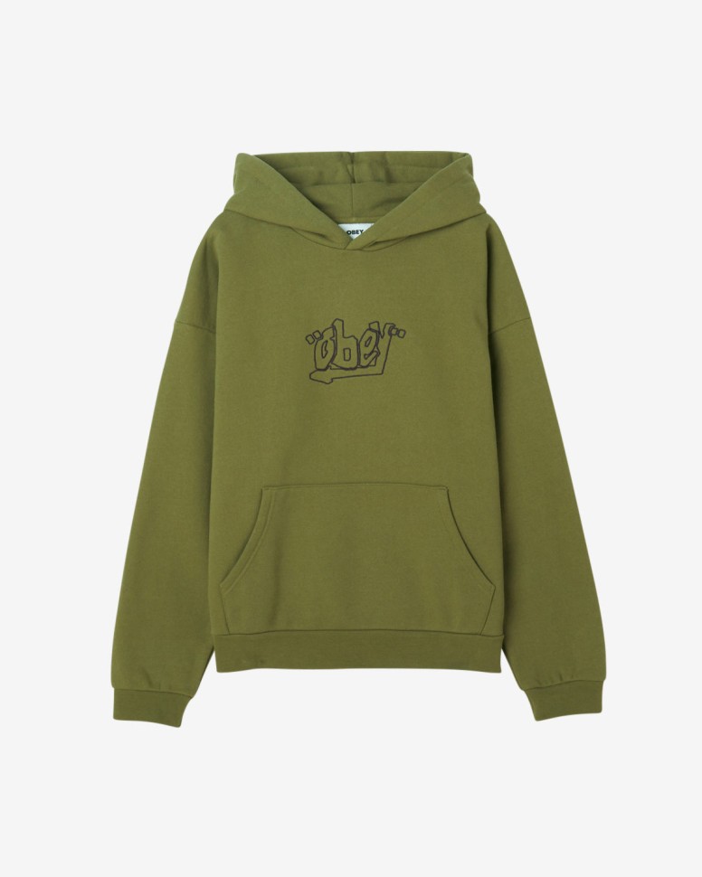 Худи OBEY Massive Extra Heavy Hood FW25 Moss Green