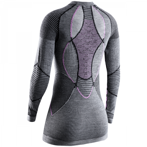 Термокофта женская X-BIONIC Apani® 4.0 Merino Shirt Round Neck Lg Sl Wmn Black/Grey/Magnolia 2021, фото 2