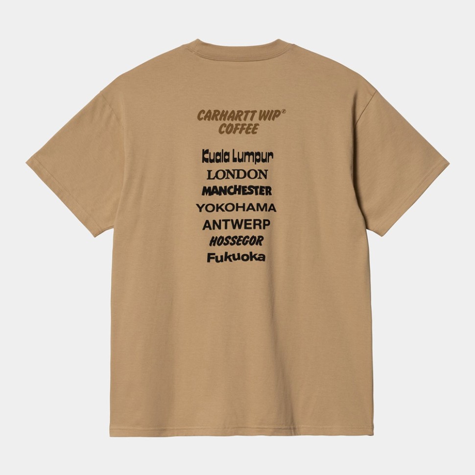 Футболка CARHARTT WIP S/S Carhartt Wip Coffee T-Shirt Dusty H Brown 2023 фото 2