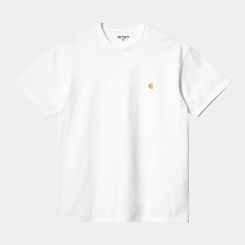Футболка CARHARTT WIP S/S Chase T-Shirt White/Gold, фото 1