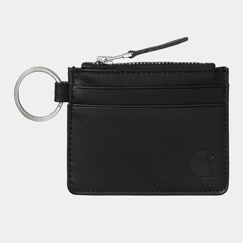 фото Кошелек carhartt wip leather wallet with m ring black 2022