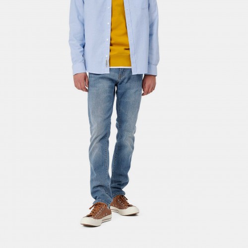 Джинсы CARHARTT WIP Rebel Pant Slim Blue Mid Used Wash 2021, фото 2