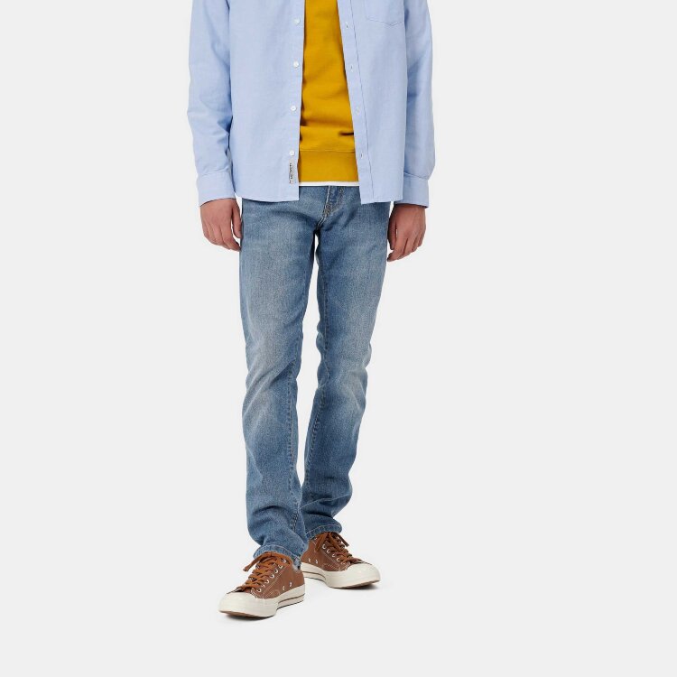 Джинсы CARHARTT WIP Rebel Pant Slim Blue Mid Used Wash 2021, фото 1
