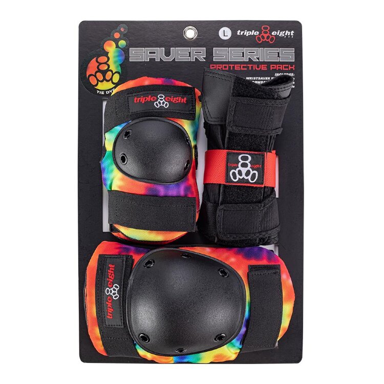 Комплект защиты для скейтборда TRIPLE 8 Saver 3-Pack TIE DYE, фото 2