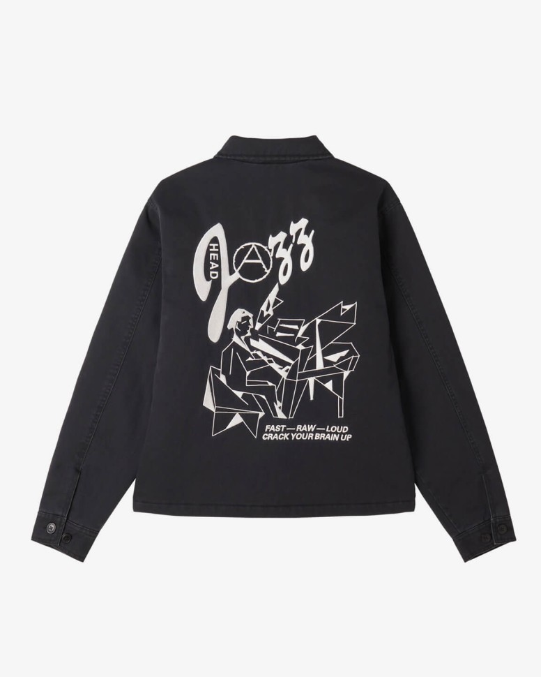 Куртка OBEY Head Jazz Zip Up Jacket Digital Black Faded Wash фото 2
