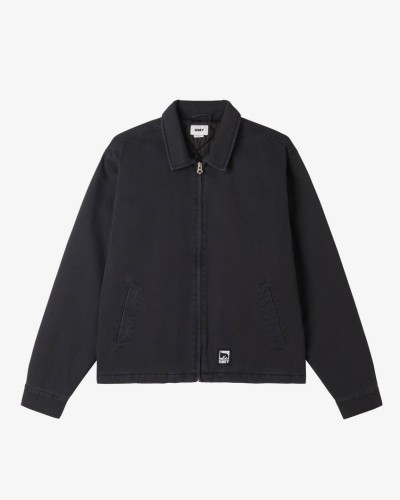 Куртка OBEY Head Jazz Zip Up Jacket Digital Black Faded Wash, фото 1