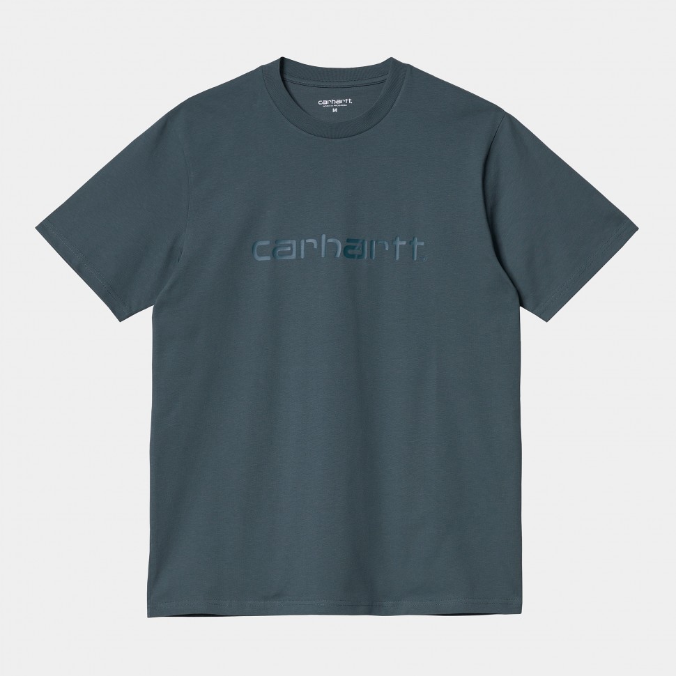 Футболка CARHARTT WIP S/S Script T-Shirt Eucalyptus / Frasier 2022 4064958086574, размер S - фото 1