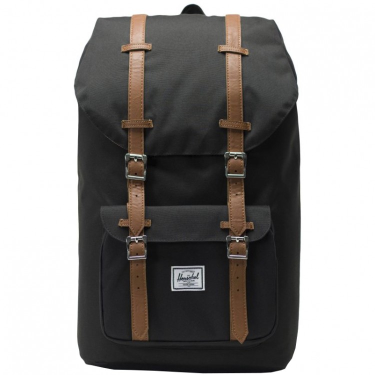 Рюкзак HERSCHEL Herschel Little America Black/Tan Synthetic Leather , фото 2