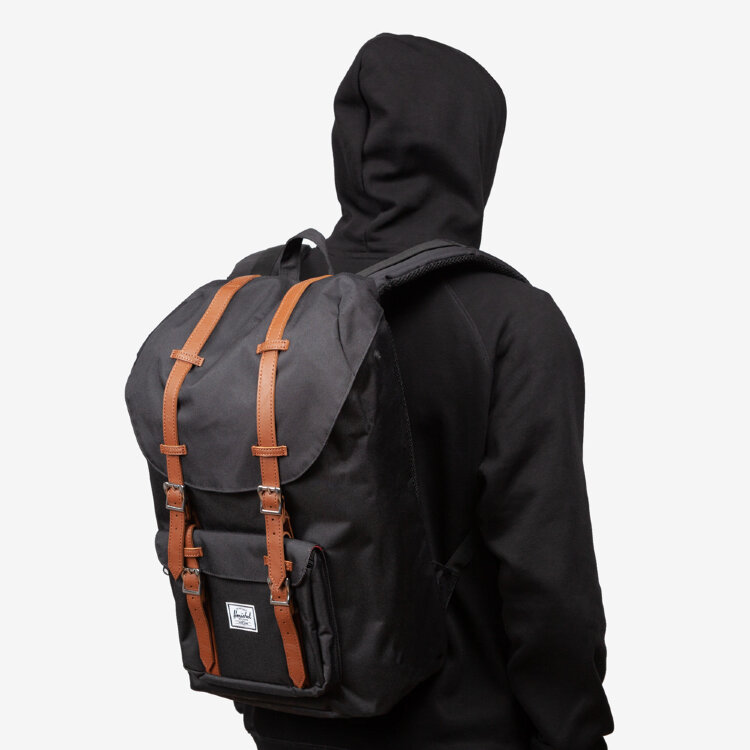 Рюкзак HERSCHEL Herschel Little America Black/Tan Synthetic Leather , фото 1