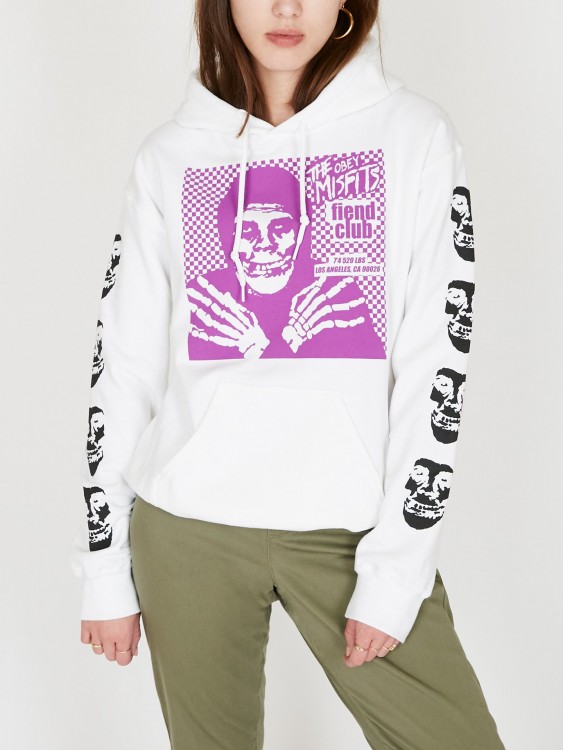 Худи женское OBEYxMISFITS Fiend Club Halloween White, фото 1