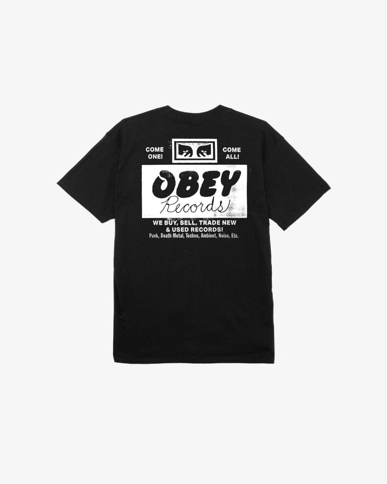Футболка OBEY Obey Records Buy, Sell, Trade FW25 Black фото 2