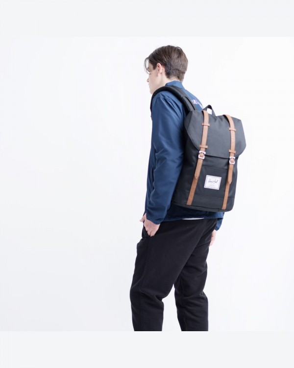 Рюкзак HERSCHEL Retreat Black/Tan Synthetic Leather , фото 5