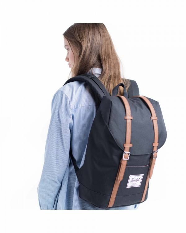 Рюкзак HERSCHEL Retreat Black/Tan Synthetic Leather , фото 6