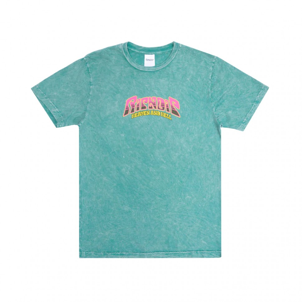 Футболка RIPNDIP Heaven And Heck Battle Tee Teal Mineral Wash 2022