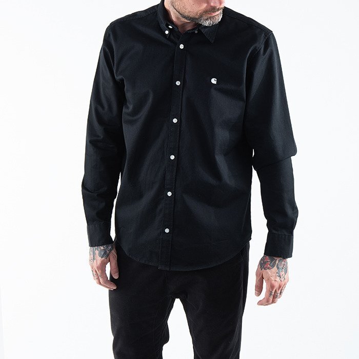 фото Рубашка с длинным рукавом carhartt wip l/s madison shirt black/wax 2022