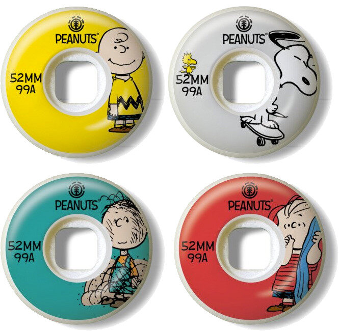 Колеса для скейтборда ELEMENT Peanuts Squad 52MM 99A  2021