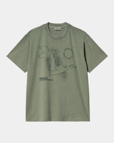 Футболка CARHARTT WIP S/S Flying Ducks T-Shirt FW25 Duck Green (Garment Dyed), фото 1