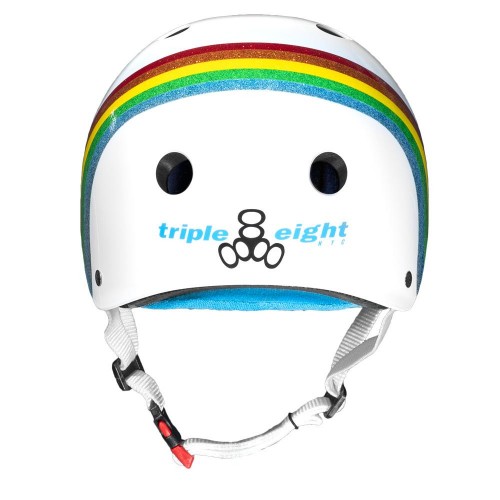 Шлем для скейтборда TRIPLE 8 The Certified Sweatsaver Helmet WHT GLS RAINBOW 2021, фото 3