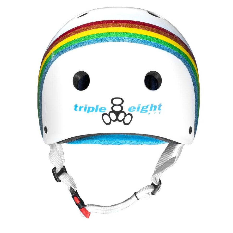 фото Шлем для скейтборда triple 8 the certified sweatsaver helmet wht gls rainbow