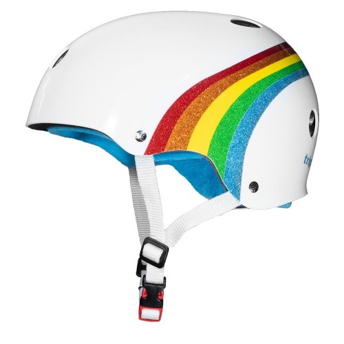 Шлем для скейтборда TRIPLE 8 The Certified Sweatsaver Helmet WHT GLS RAINBOW 2021, фото 2