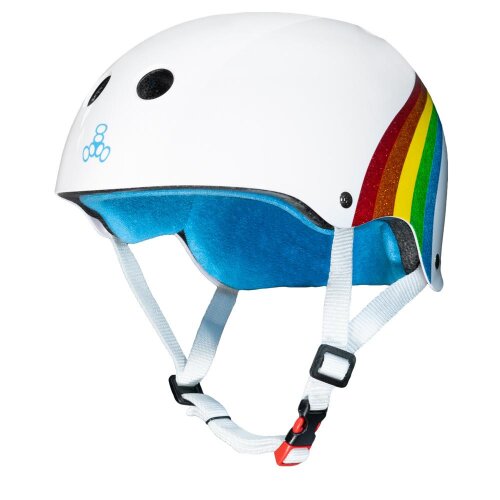 Шлем для скейтборда TRIPLE 8 The Certified Sweatsaver Helmet WHT GLS RAINBOW 2021, фото 1