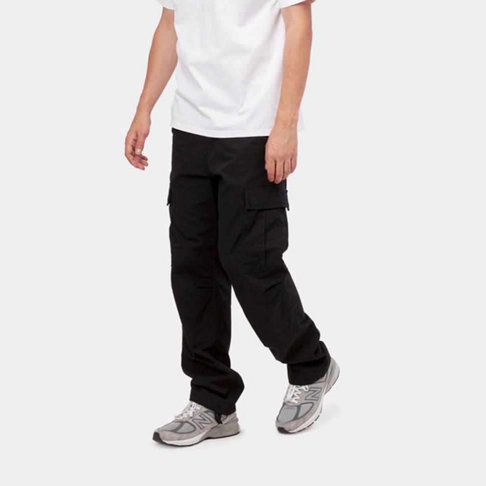 Брюки CARHARTT WIP Regular Cargo Pant Black (Rinsed) 2023 фото 3