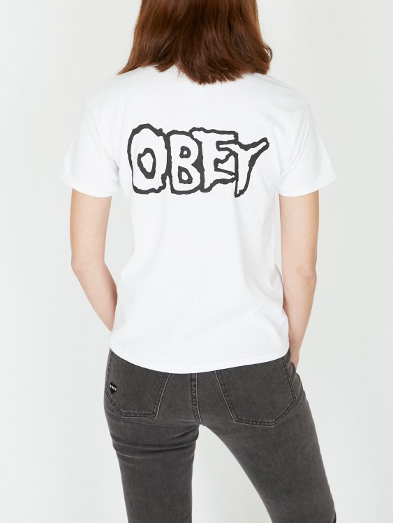 Футболка женская OBEYxMISFITS Fiend Skulls White, фото 2