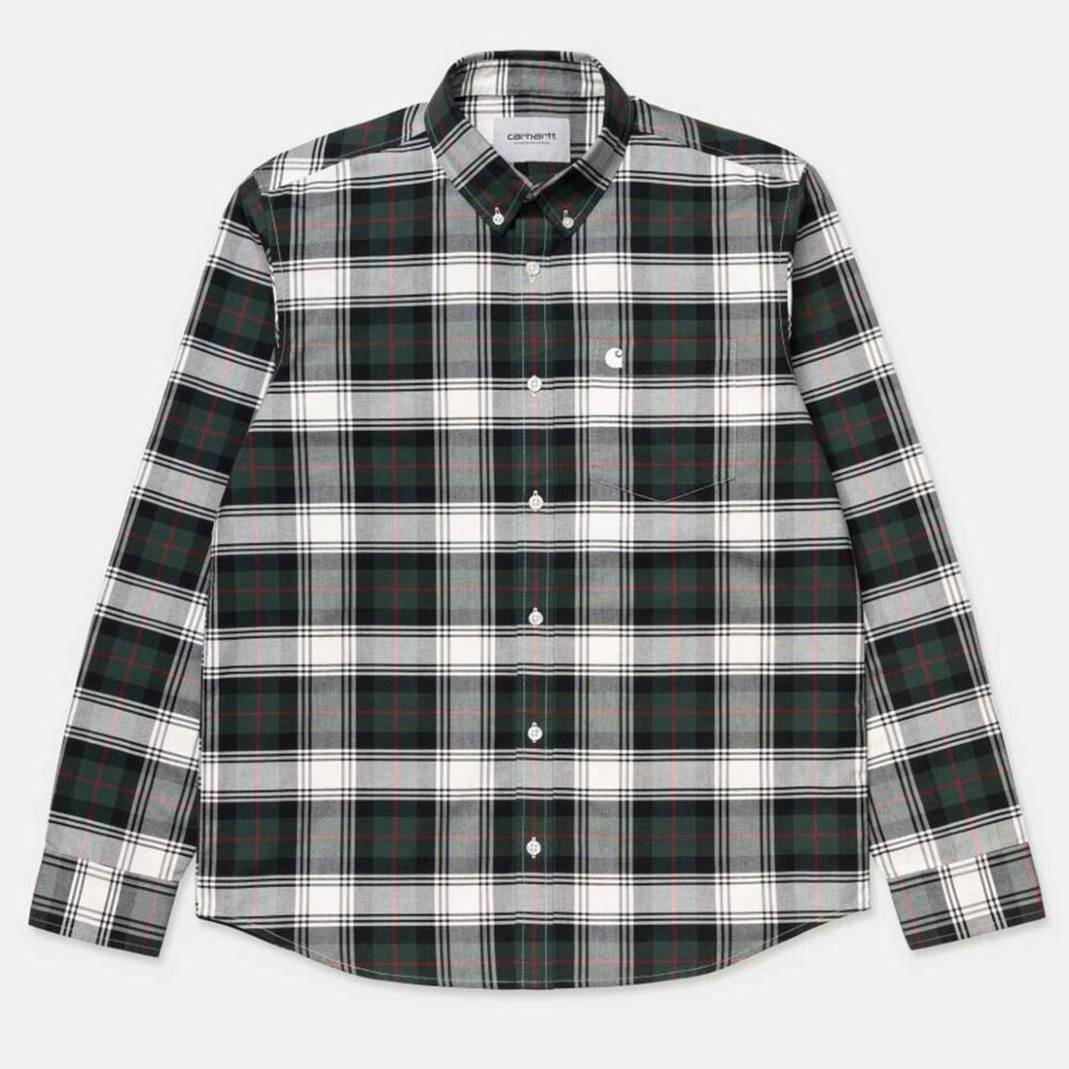фото Рубашка carhartt wip steen shirt steen check bottle green 2021