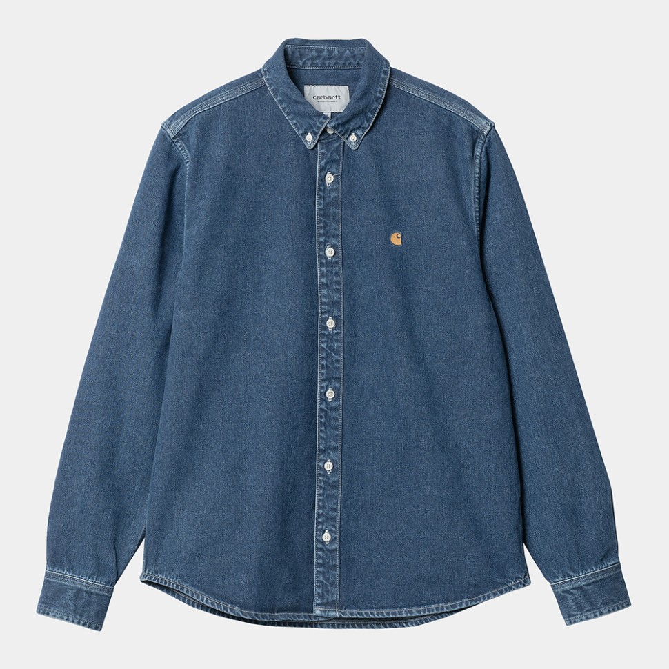 Рубашка CARHARTT WIP L/S Weldon Shirt SS23 Blue Stone Washed