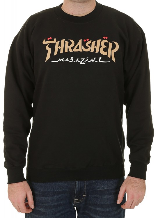 Свитшот THRASHER Calligraphy Crewneck Black 2020, фото 1