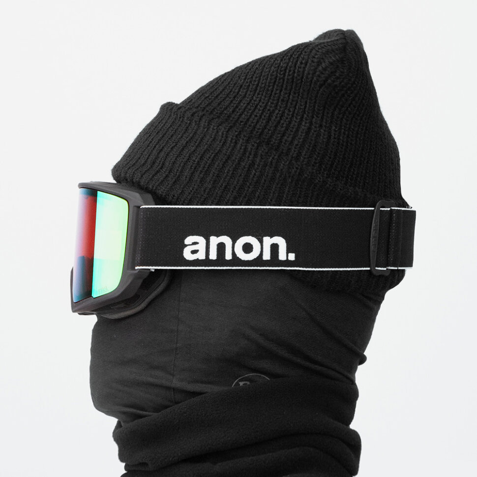 фото Маска для сноуборда anon m3 mfi w/spr black/prcv vrbl grn 2021