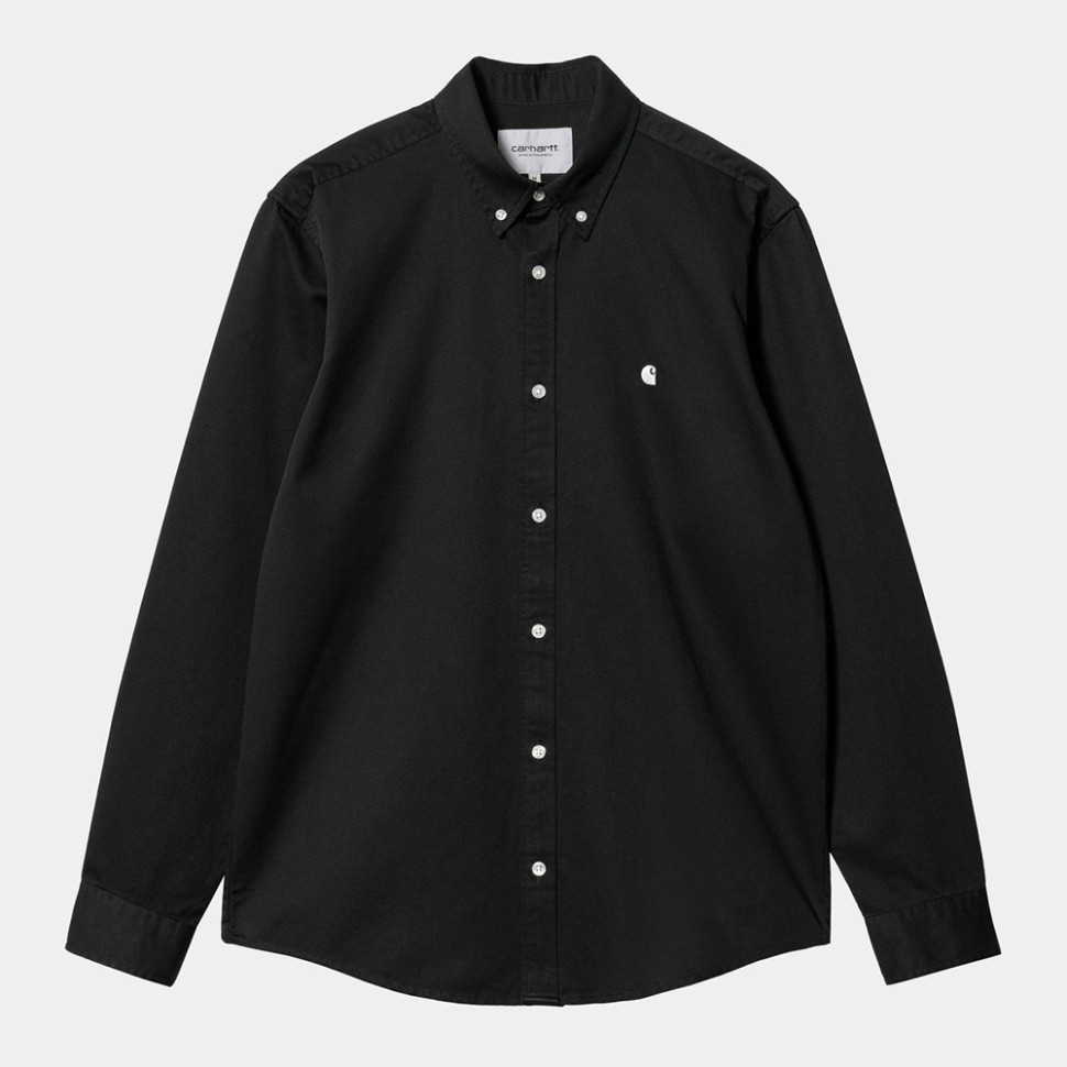Рубашка CARHARTT WIP L/S Madison Shirt Black / Wax 4064958099529, размер S