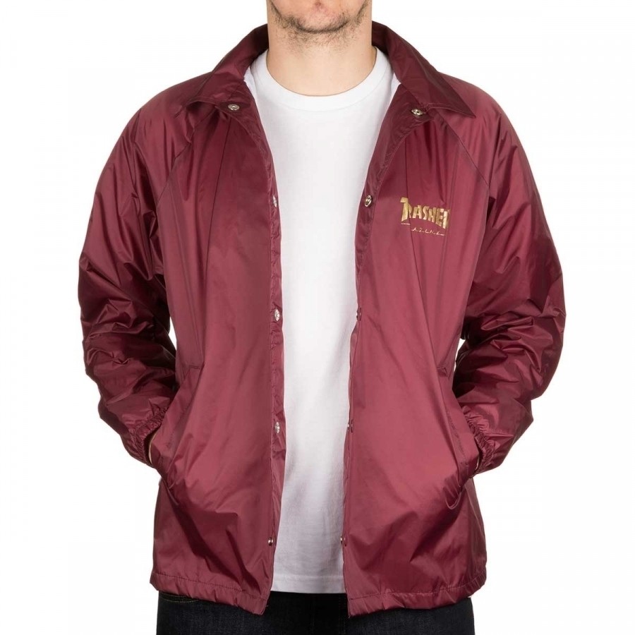 Ветровка THRASHER Pentagram Coach Jacket Maroon 2021