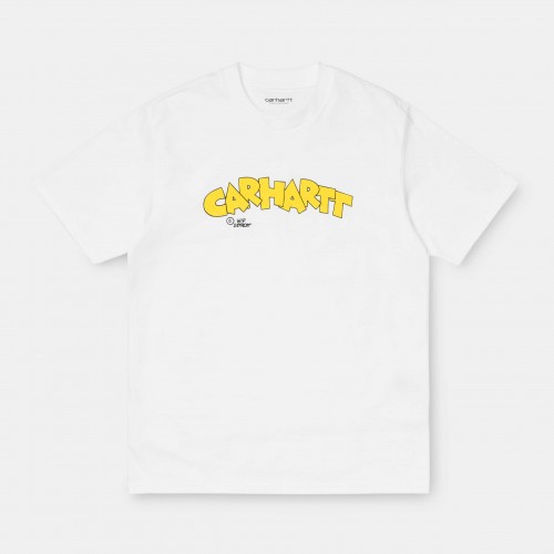 Хлопковая футболка с надписью CARHARTT WIP Loony Script T-Shirt White 2021, фото 2