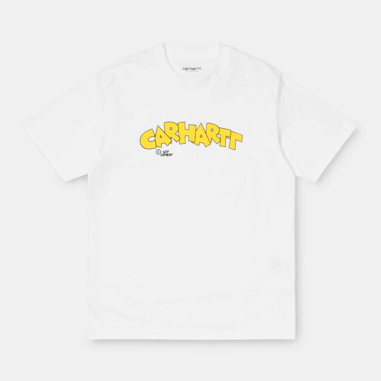 Хлопковая футболка с надписью CARHARTT WIP Loony Script T-Shirt White 2021, фото 2