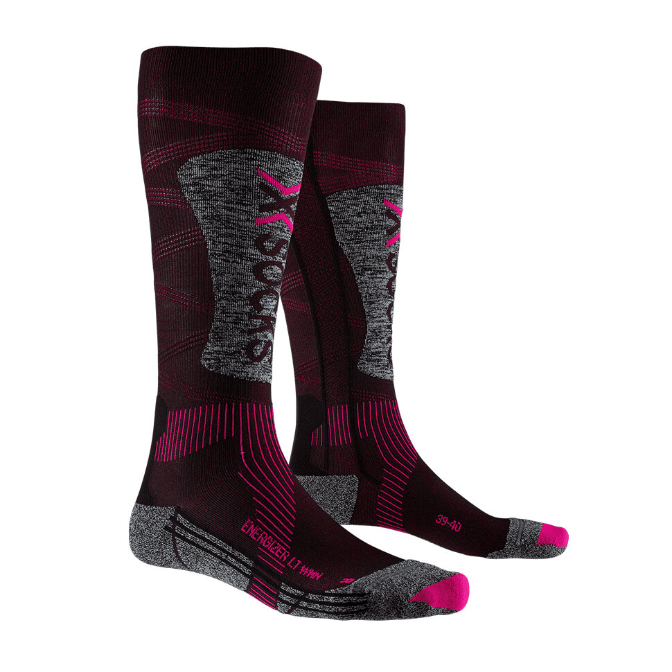 Термоноски женские X-SOCKS Ski Energizer Lt 4.0 Black/Fluo Pink/Stone 2021