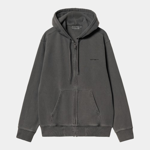 Худи На Молнии CARHARTT WIP Hooded Duster Script Jacket SS24 Black (Garment Dyed), фото 1