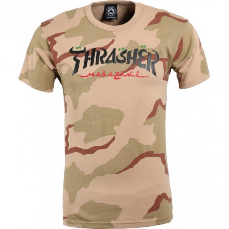 Футболка THRASHER Calligraphy T-Shirt Desert Camo 2020, фото 1