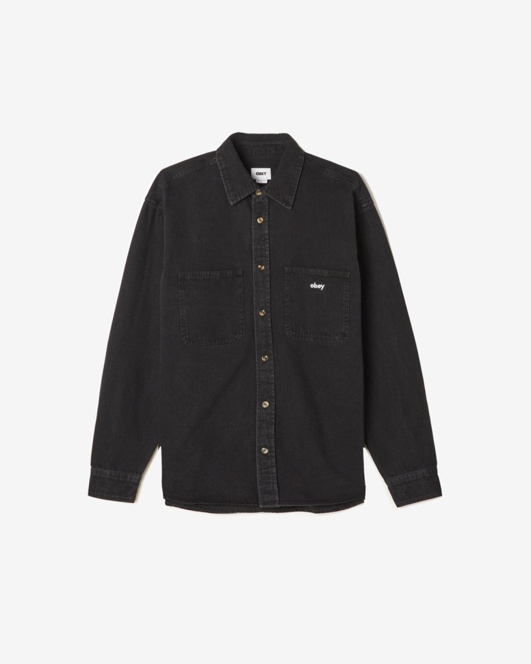 Рубашка OBEY Bigwig Dean Denim Woven FW25 Faded Black