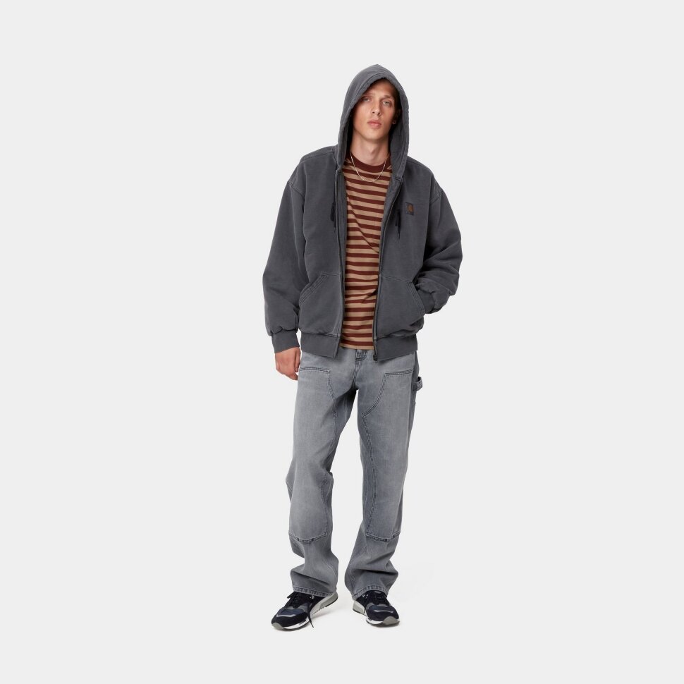 фото Толстовка с капюшоном на молнии carhartt wip hooded vista jacket soot 2022